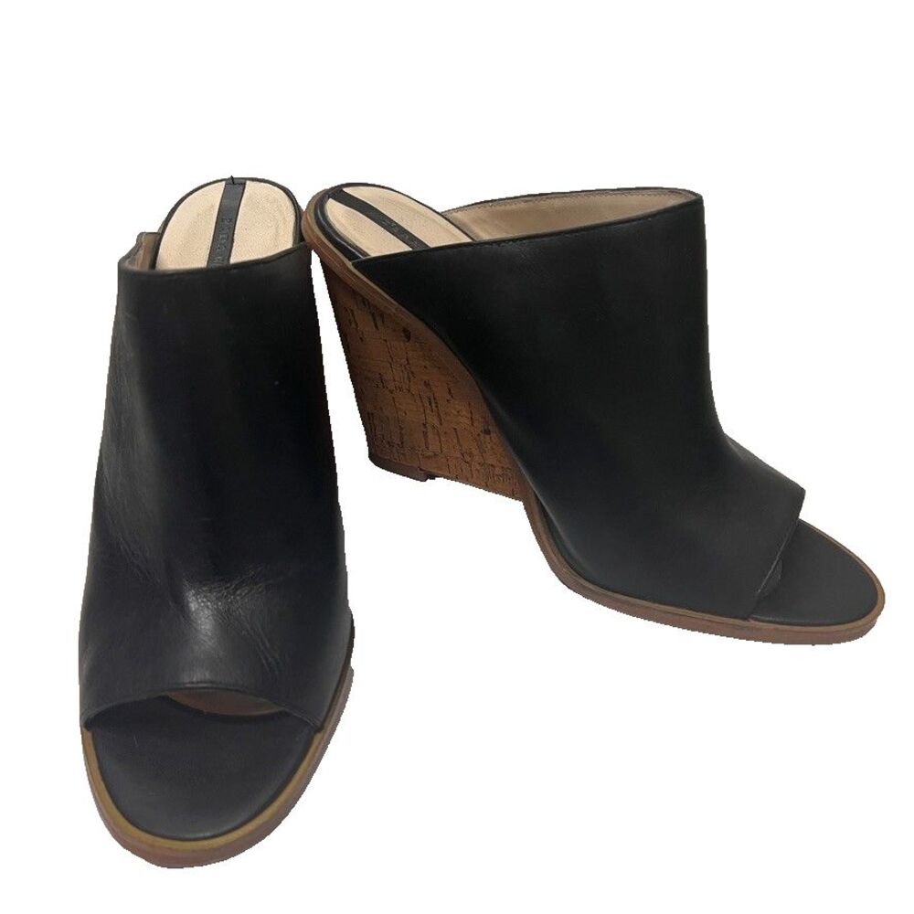 ZARA BASIC Black Wedge Cork Platform Sandals Wome… - image 4